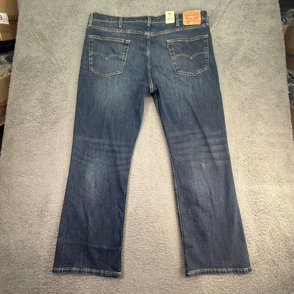 Levi's 527 Slim Bootcut Jeans Mens 42x30 Blue Stretch Denim Pants 055270734